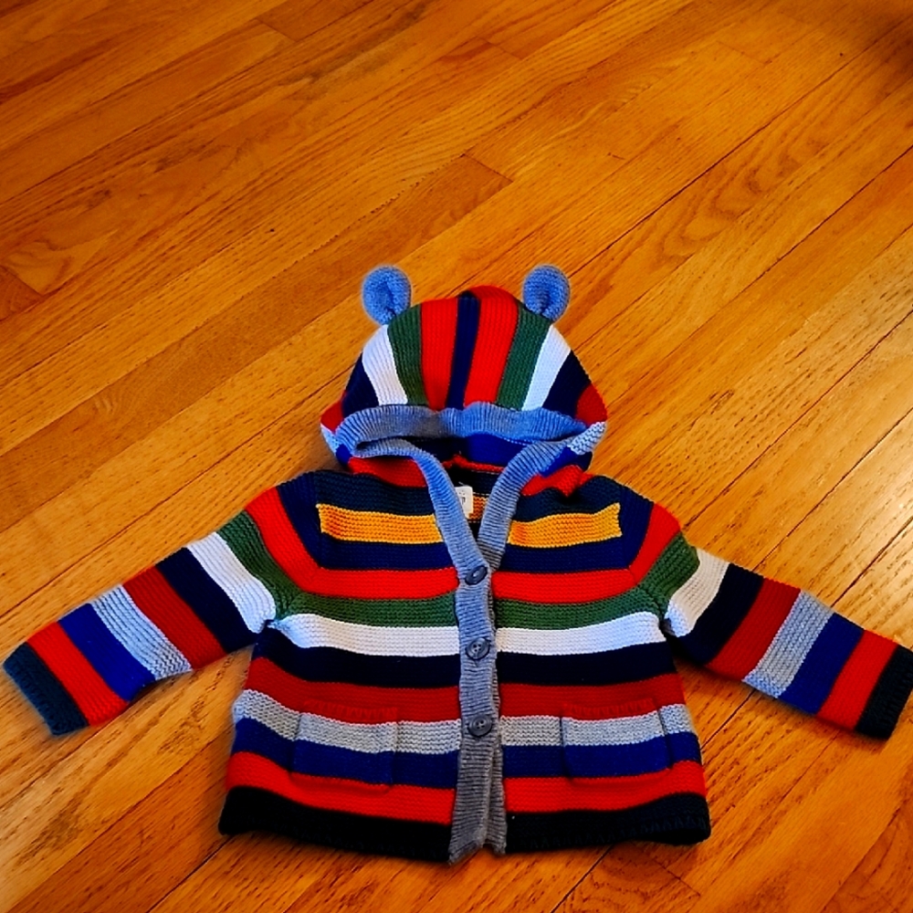 Baby Gap Colorful Striped Baby Hoodie Size 6-12 Mos.